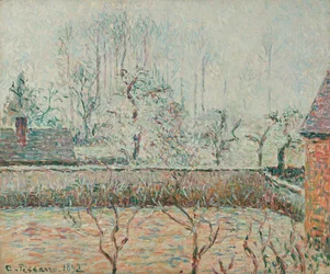Landscape with Houses and Fence Wall, Frost and Mist (1892)